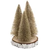 Kerstdecoratie|ohgreen 3 kerstbomen op boomschijf