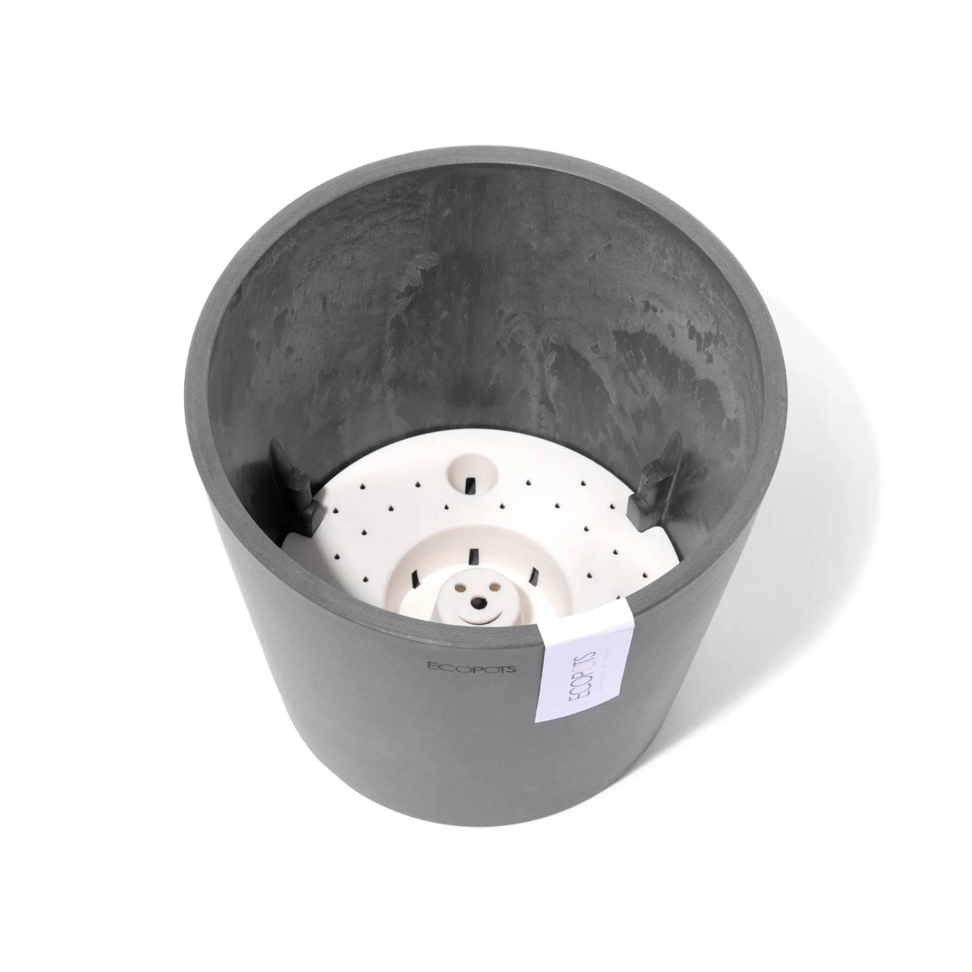 Kunststof|Ecocheques|ohgreen Amsterdam 20cm grijs met waterreservoir