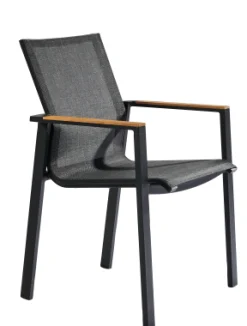 Tuinmeubelen|ohgreen Armstoel Norris zwart/teak