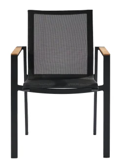 Tuinmeubelen|ohgreen Armstoel Norris zwart/teak