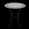 Tuinmeubelen|ohgreen Bistrotafel Rodin d60cm mozaiek groen/zwart/wit