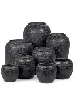 Potten En Vazen|ohgreen Black Ancient Sierpot m l15xb15x13 zwart