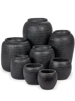 Potten En Vazen|ohgreen Black Ancient Sierpot s l13xb13x11,5 zwart