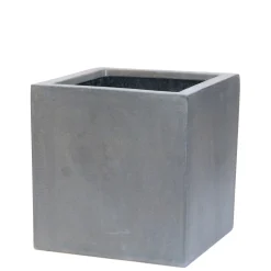 Aardewerk|ohgreen Bloembak Fiberstone kubus 40x40cm grijs