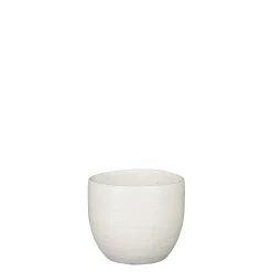 Potten En Vazen|ohgreen Carrie pot rond wit glaze - h12xd14cm