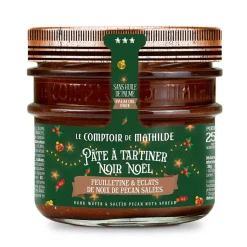 Feesttafel|ohgreen Chocolade pasta zwart kerst feuilletine gepelde pecannoten
