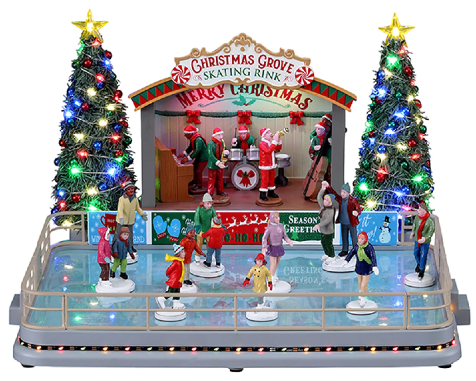 Lemax Kerstdorpen|ohgreen Christmas grove schaatsbaan, met 4,5v adapter