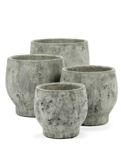 Potten En Vazen|ohgreen Clay Pot roots l17xb17x 15,5 grijs