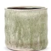 Potten En Vazen|ohgreen Craquelé Pot flame light green d17,5 h16,5 cm