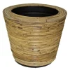 Potten En Vazen|ohgreen Drypot round stripe grey d27h20cm