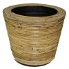 Potten En Vazen|ohgreen Drypot round stripe grey d43h33cm