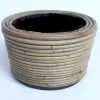 Potten En Vazen|ohgreen Drypot round stripe grey d24h14cm