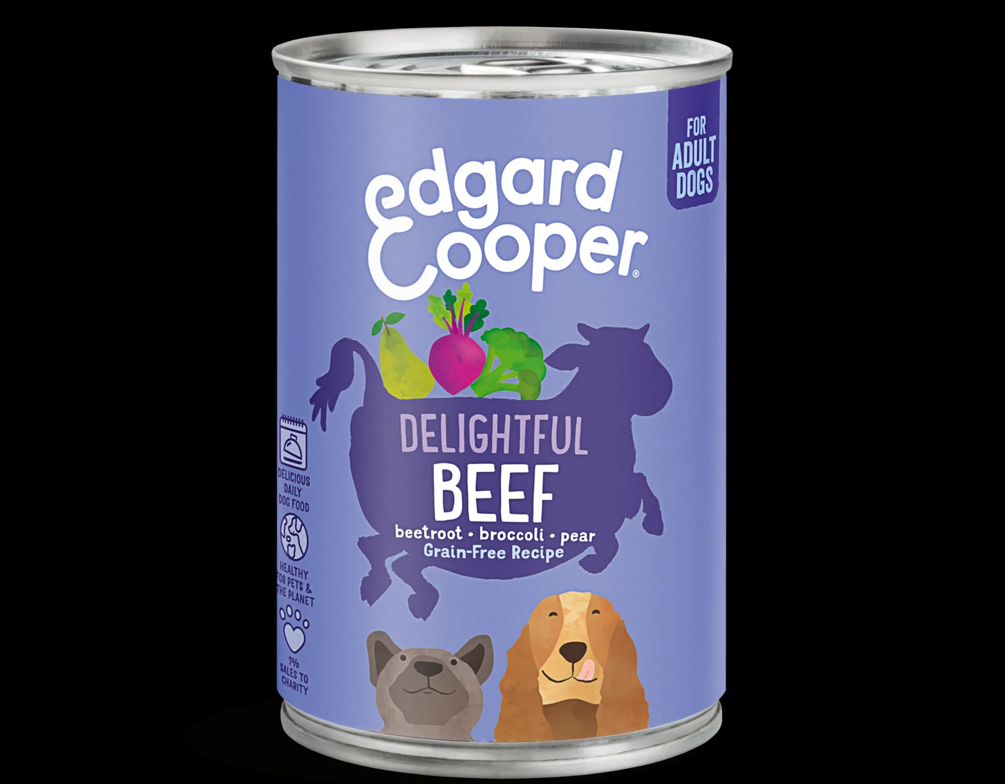 Hond Voeding|ohgreen Edgard & cooper, blik voor adult honden met rund, 400g