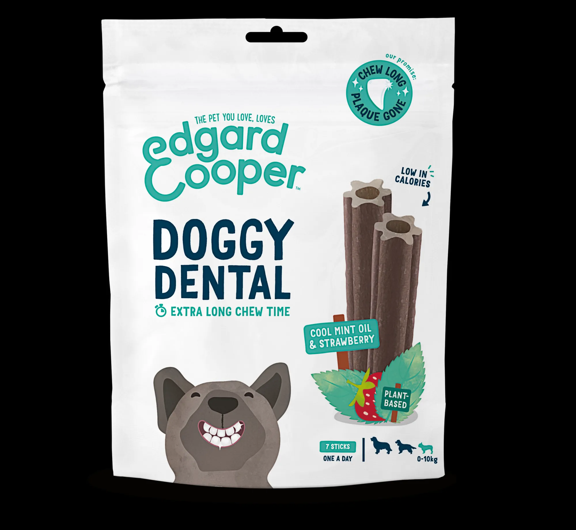 Hond Voeding|ohgreen Edgard & cooper, dental voor honden met aardbei en munt, 105g