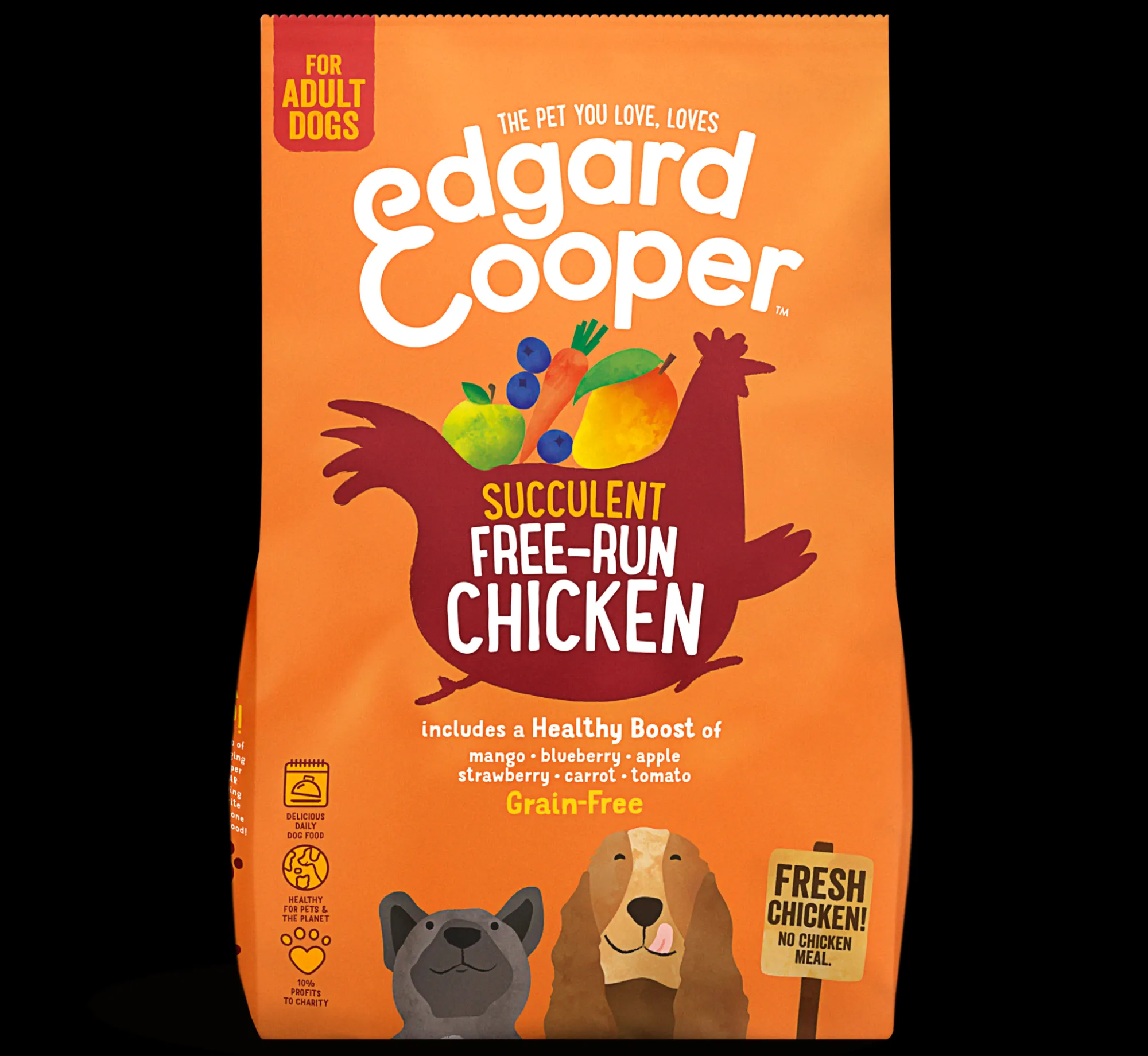 Hond Voeding|ohgreen Edgard & cooper, hondenbrokken voor adult kip, 2,5kg