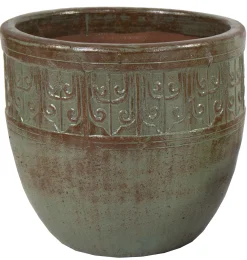 Aardewerk|ohgreen Egg pot geglazuurd d55h50