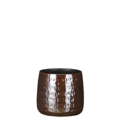 Potten En Vazen|ohgreen Floyd pot rond bruin - h15xd17cm