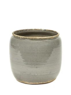 Potten En Vazen|ohgreen Glazed shades Pot costa m grey d21h21