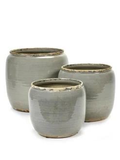 Potten En Vazen|ohgreen Glazed shades Pot costa s grey d18,5h19