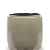 Potten En Vazen|ohgreen Glazed shades Sierpot l30 x b30 x h30 grijs