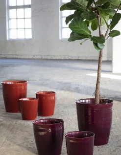 Potten En Vazen|ohgreen Glazed shades Sierpot lines l40xb40xh44 rood