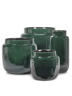Potten En Vazen|ohgreen Glazed shades Sierpot l40xb40xh36,5 d.groen