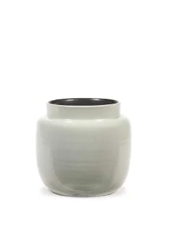 Potten En Vazen|ohgreen Glazed shades Sierpot l23xb23xh21 l.grijs