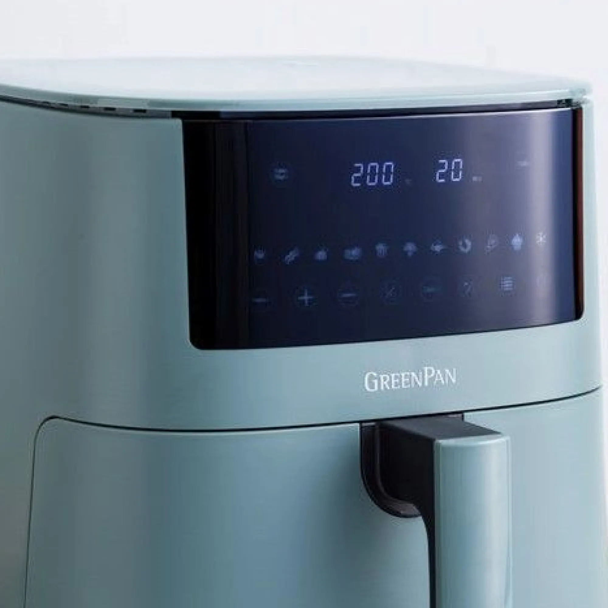 Keukentoestellen|ohgreen Greenpan bistro xxl airfryer - smokey blue - pfas-vrije keramische antiaanbaklaag - 7,2l mand - 11 presets