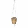 Potten En Vazen|ohgreen Hanging pot stripe grey d20h19cm