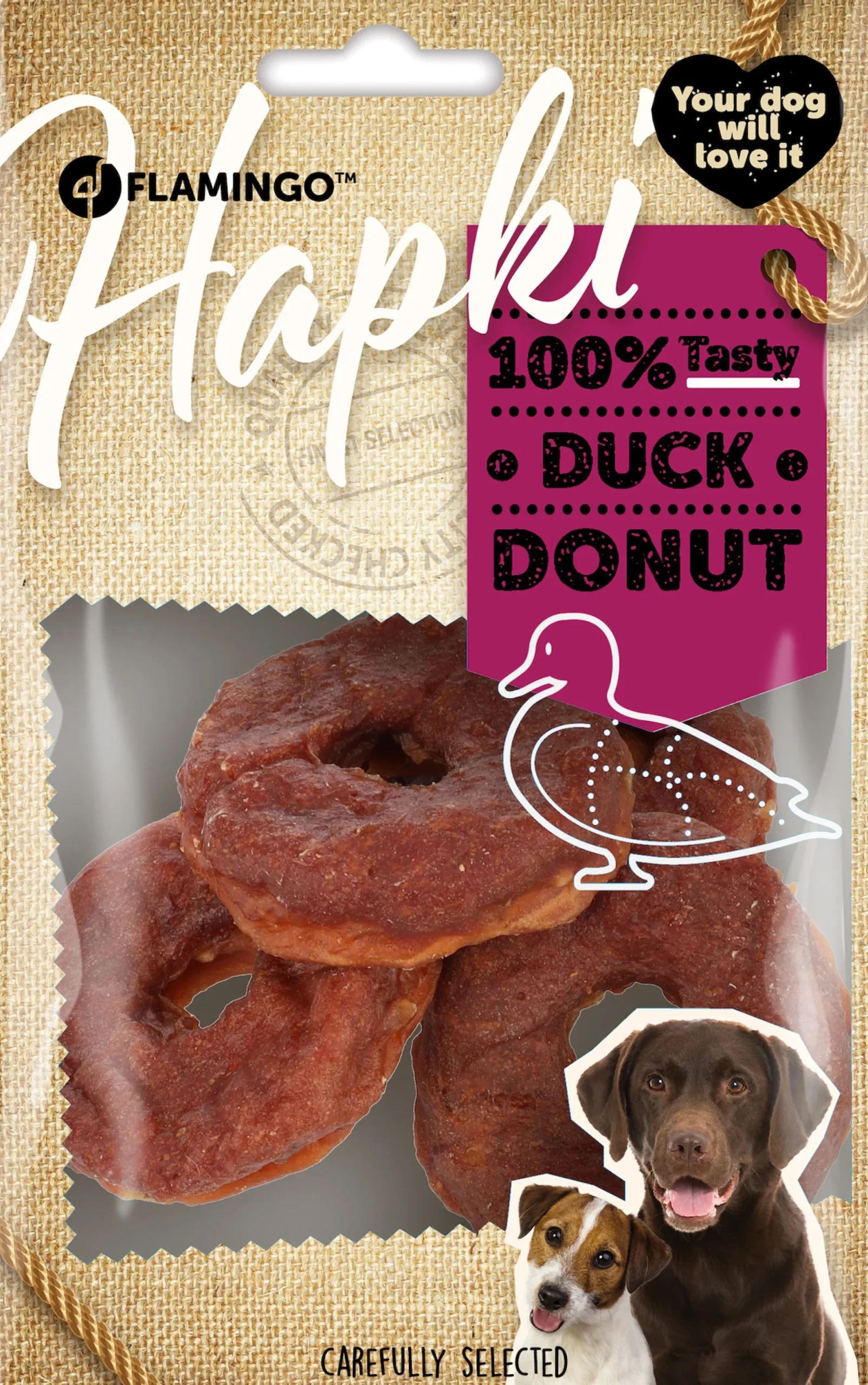 Werelddierendag|Hond Voeding|ohgreen Hapki donut met eend 4st 95gr