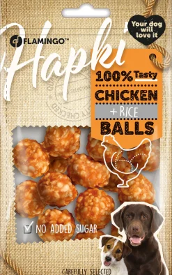 Hond Voeding|Werelddierendag|ohgreen Hapki kip- & rijstballetjes 75gr
