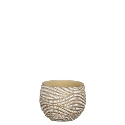 Potten En Vazen|ohgreen Hendrick pot rond creme - h11xd13,5cm