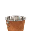 Drank|ohgreen Ijsemmer rond leder cognac (21.5x21.5x20.5cm)