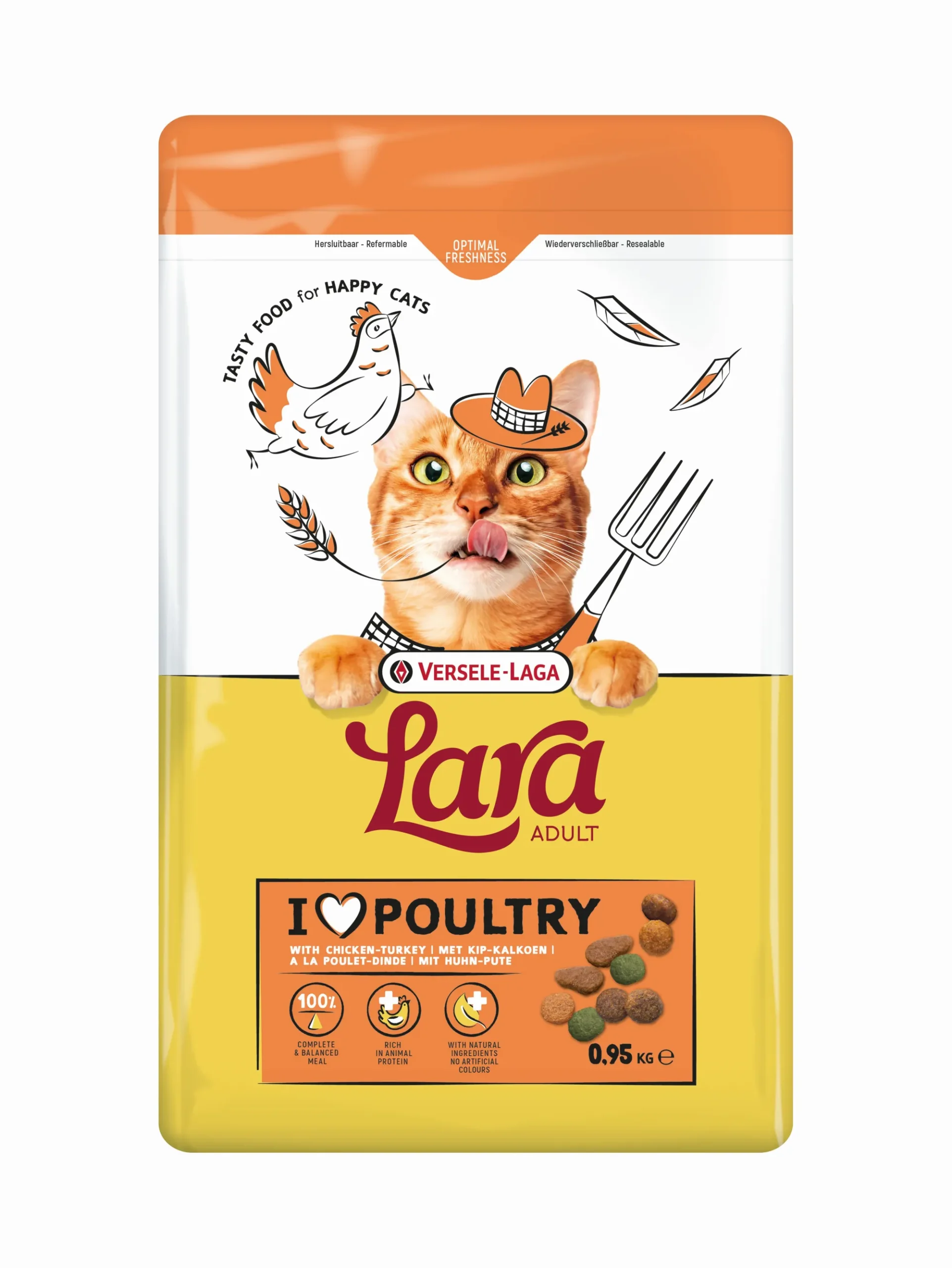 Werelddierendag|Kat Voeding|ohgreen Kattenbrokken lara adult with chicken-turkey 950g