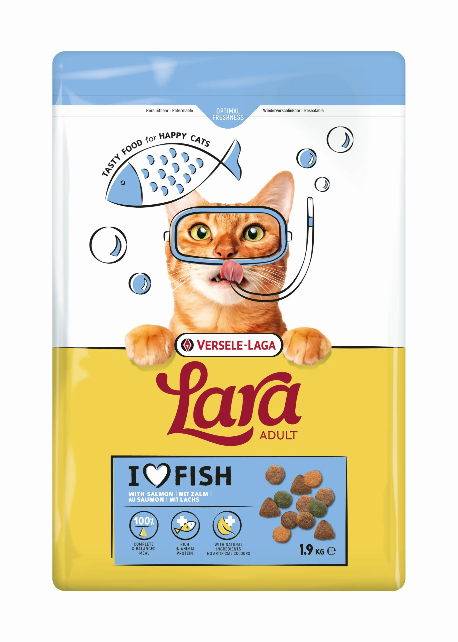 Werelddierendag|Kat Voeding|ohgreen Kattenbrokken lara adult with salmon 1,9kg