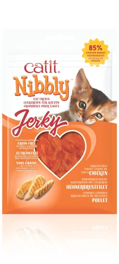 Kat Voeding|ohgreen Kattensnack nibbly jerky kip 30g