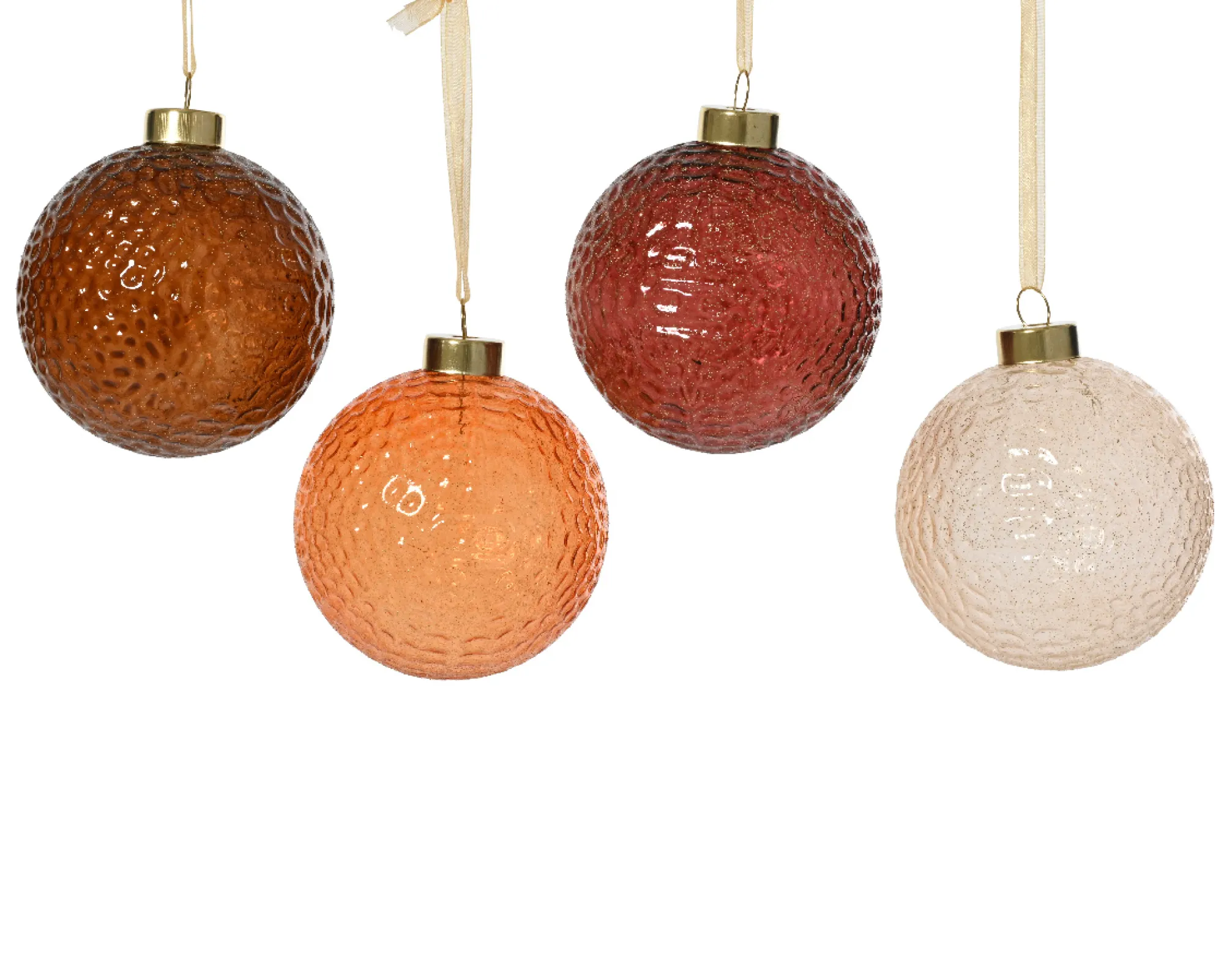 Kerstballen|Thema Luxury|ohgreen Kerstbal glas transparant met glitters