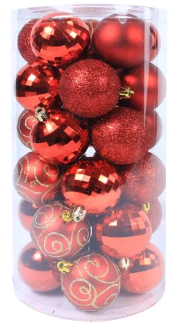Kerstballen|ohgreen Kerstbal kerstrood (30sts)