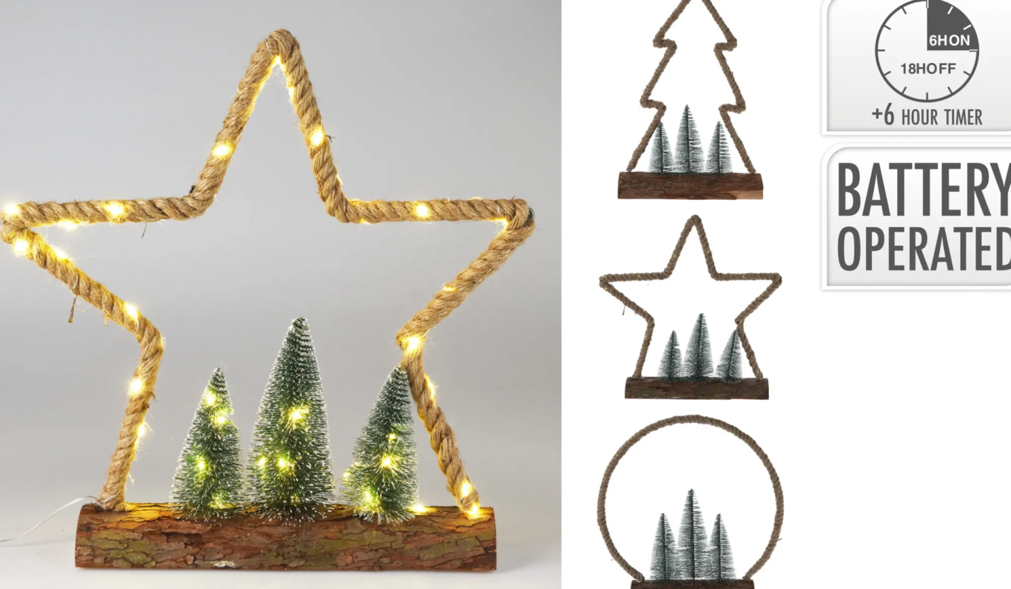 Deco Verlichting Binnen|ohgreen Kerstfiguur jute 45led