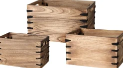 Meubilair|ohgreen kistenset in paulownia hout 3 delig