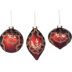 Kerstballen|ohgreen Kralenbal met blad/rank motief