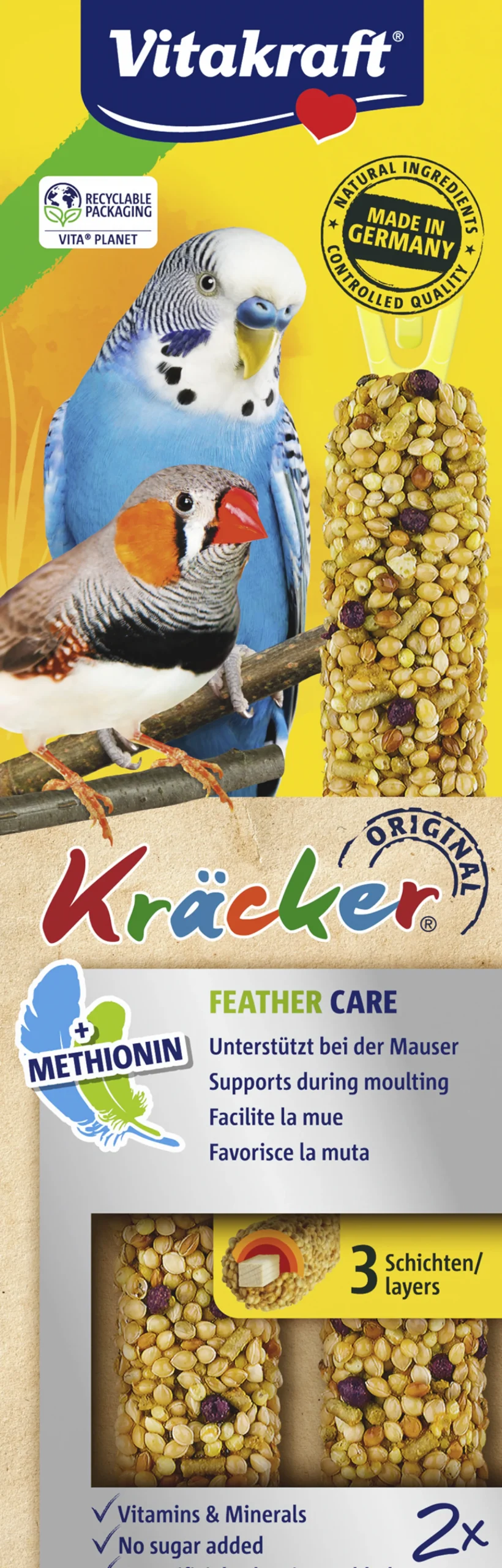 Vogels Voeding|ohgreen Kräcker® feather care| 2stuks| parkieten
