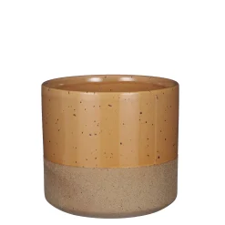 Potten En Vazen|ohgreen Lago pot rond bruin - h16,5xd18cm