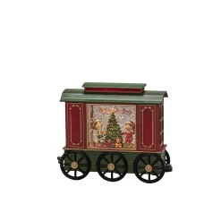 Deco Verlichting Binnen|ohgreen Led kerstlantaarn treinwagon met kinderen, kerstboom en kerstcadeaus