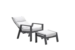 Tuinmeubelen|ohgreen Max verstelbare relaxfauteuil met voetenbank