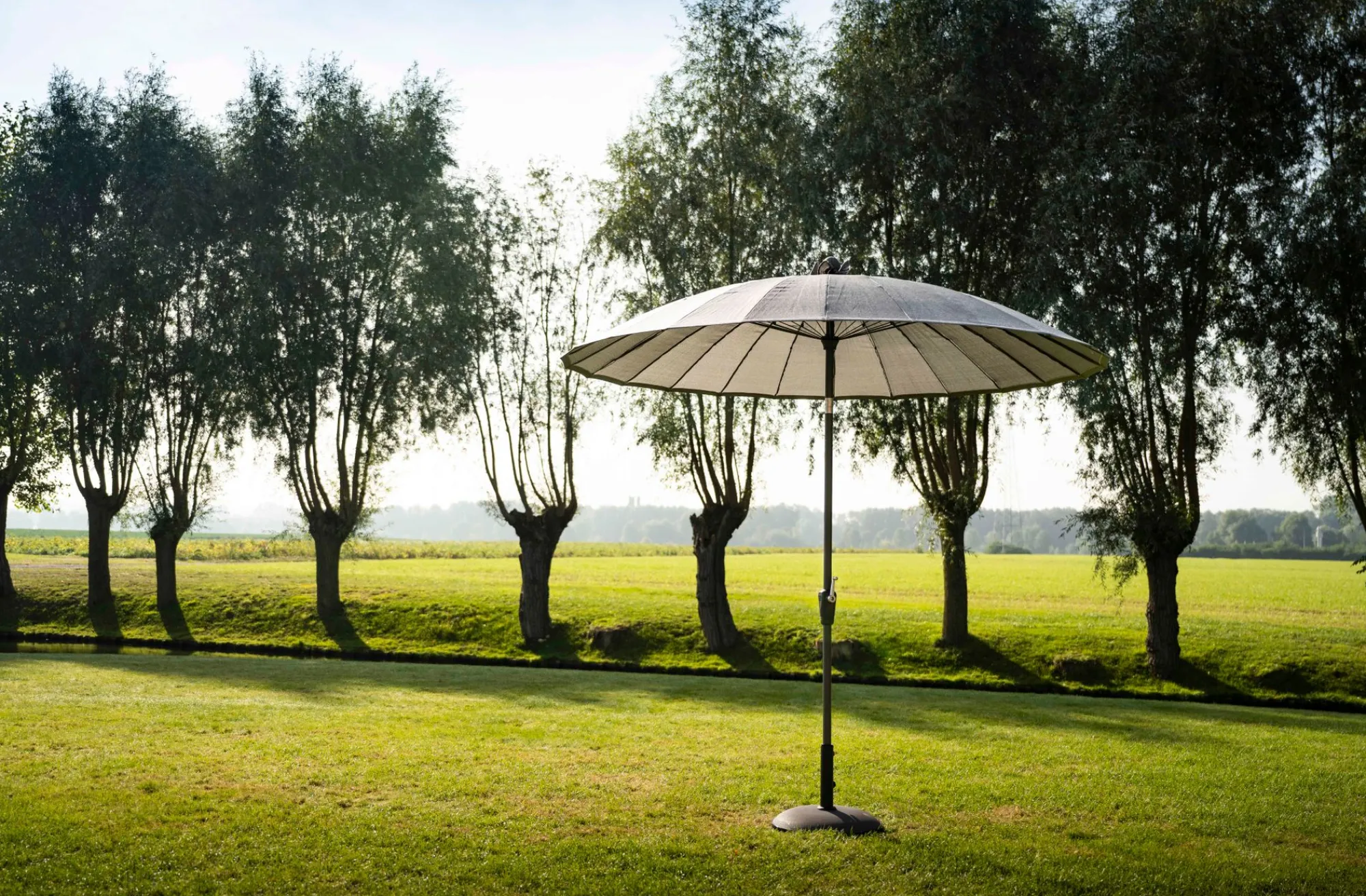 Parasol|ohgreen Mid pole Verona d250cm zwart-oranje