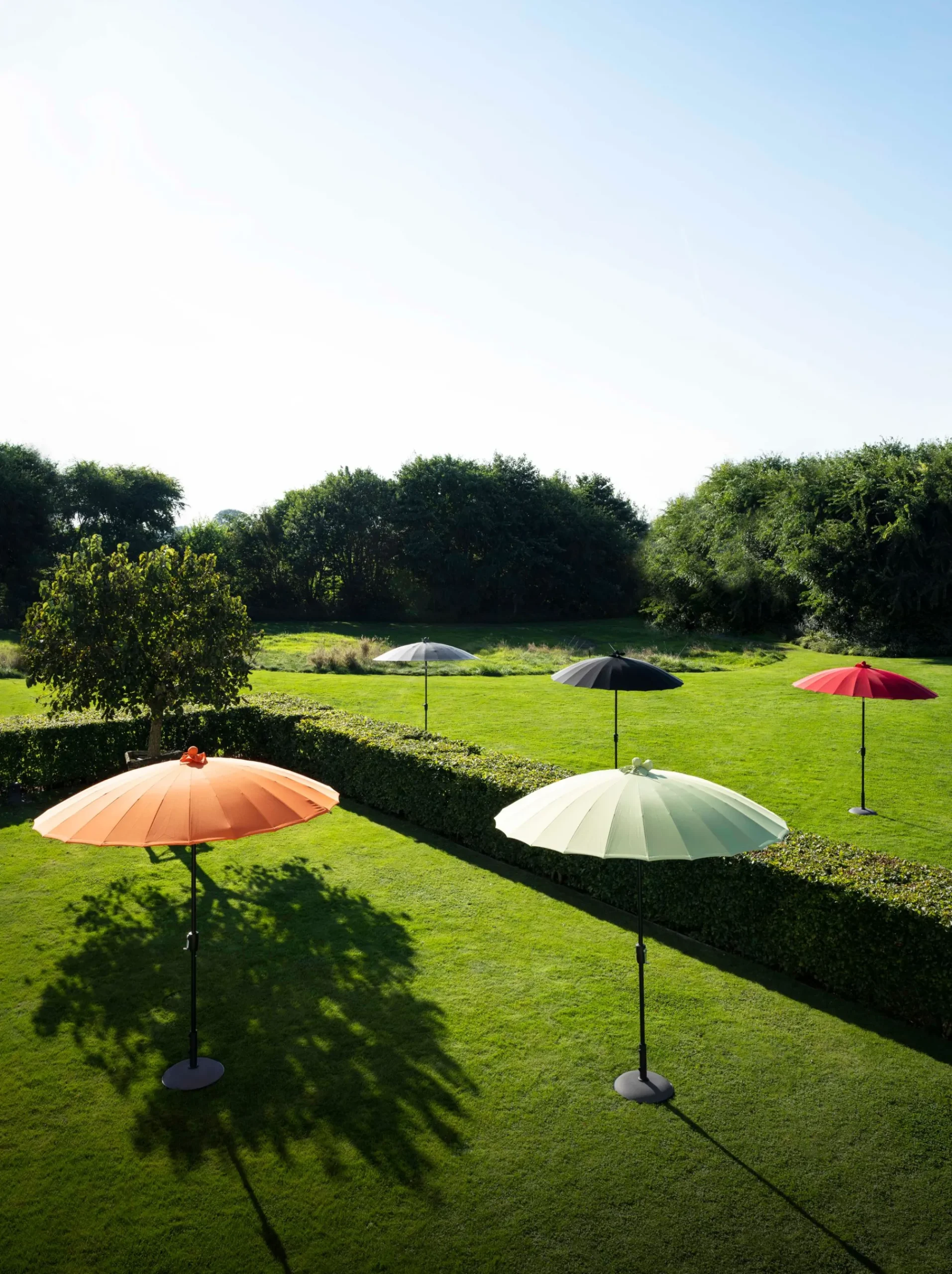 Parasol|ohgreen Mid pole Verona d250cm zwart-oranje