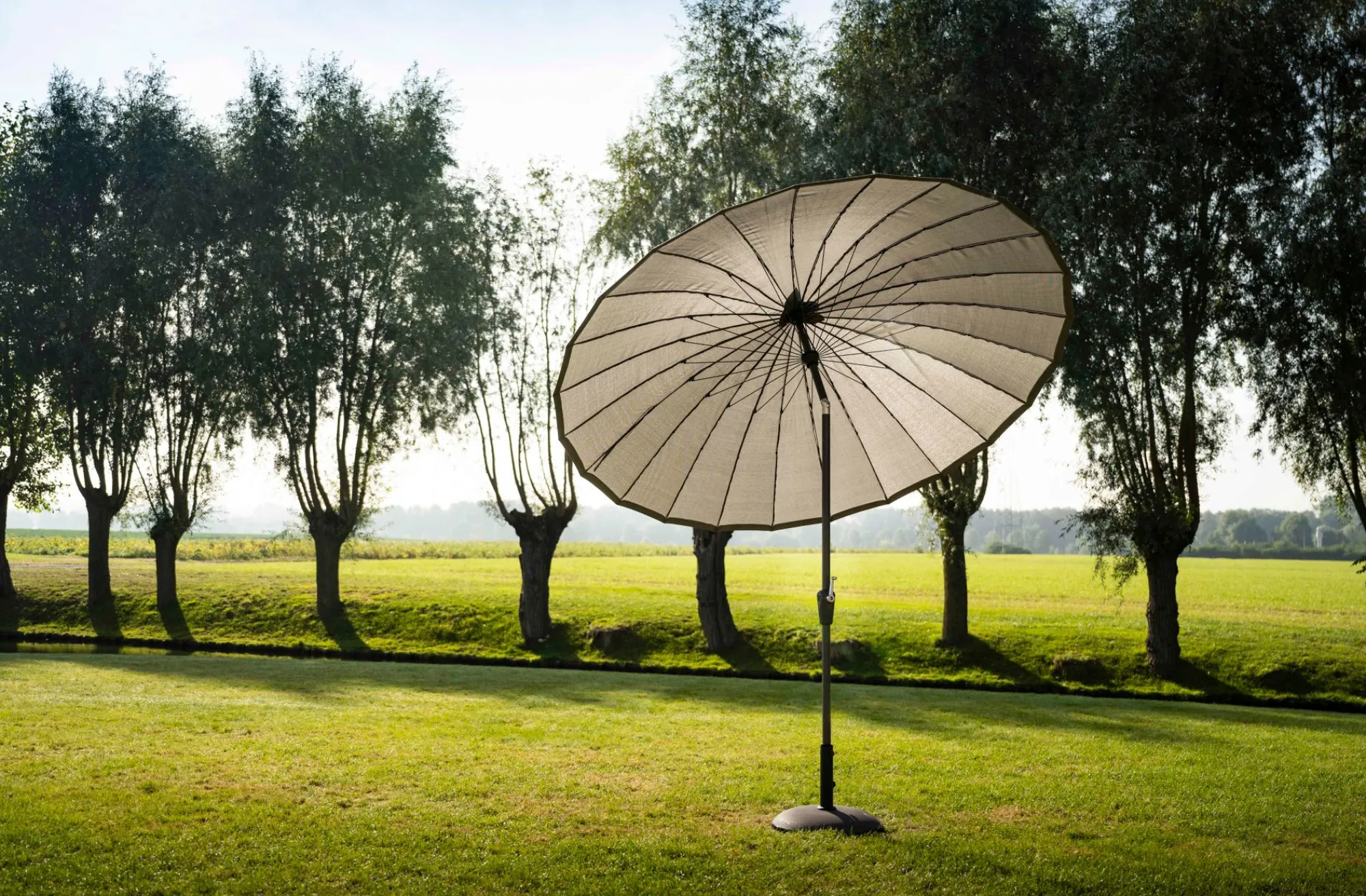 Parasol|ohgreen Mid pole Verona d250cm zwart-zwart