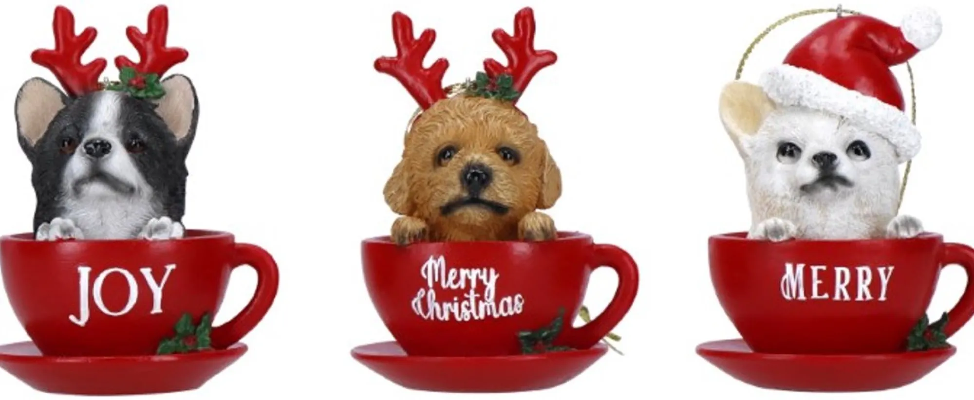Kerstornamenten|ohgreen Ornament hond in kopje