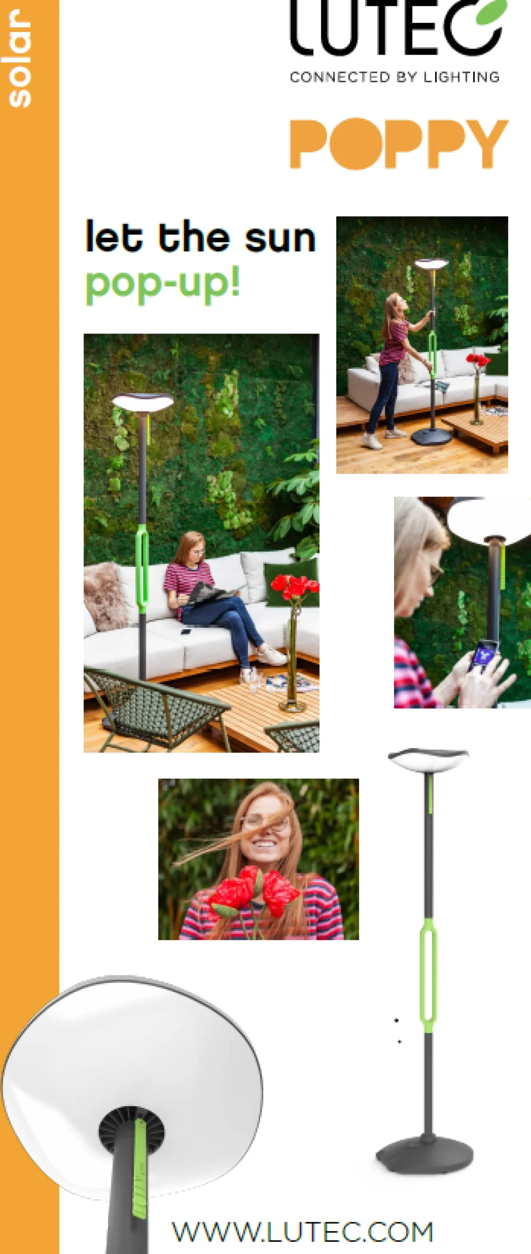 Verlichting|Ecocheques|ohgreen Poppy solar lamp grijs led 8w